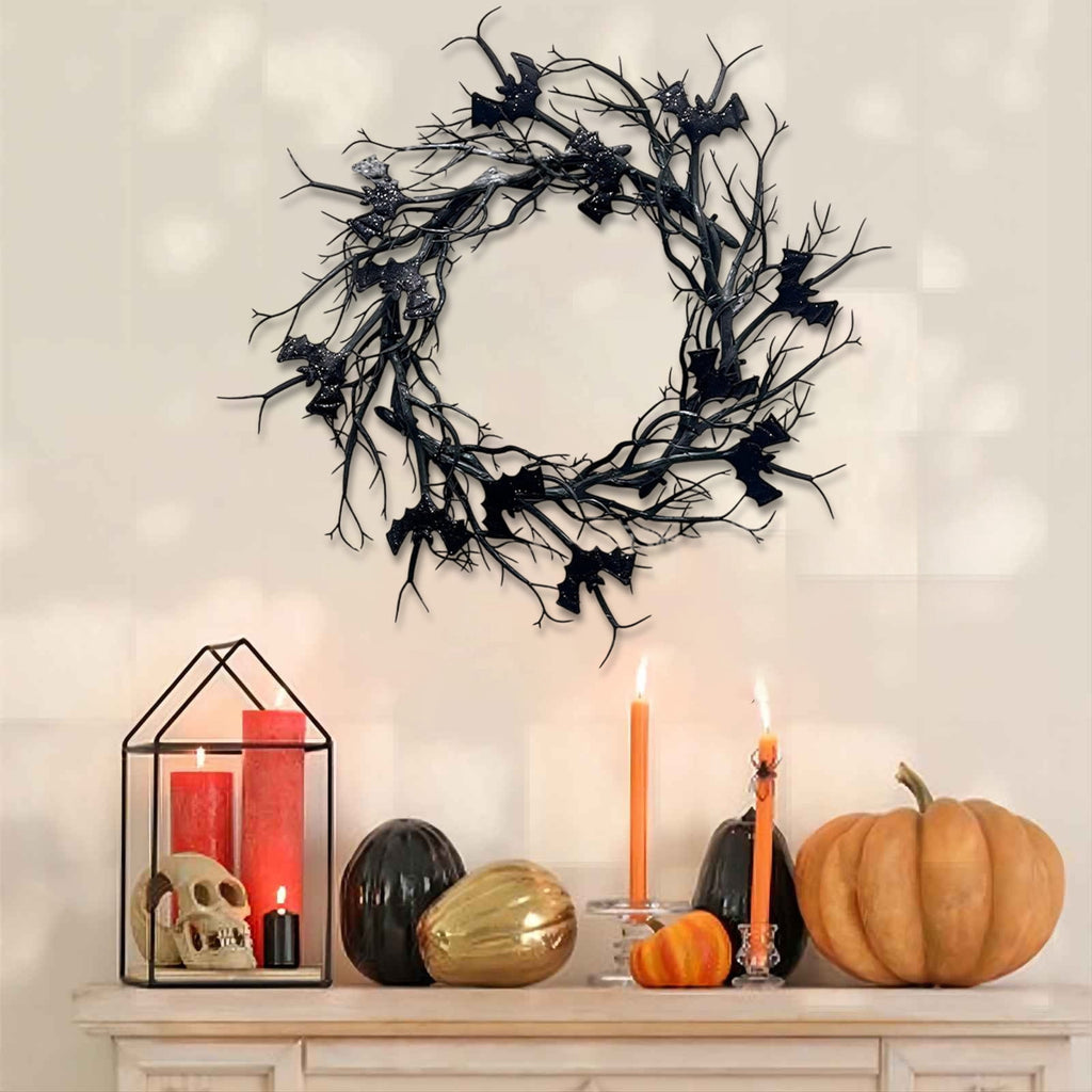 XGFHYJEH Halloween Wreath, Halloween Wreaths for Front Door, Halloween Decorations, Halloween Home Wall Decor Ornaments