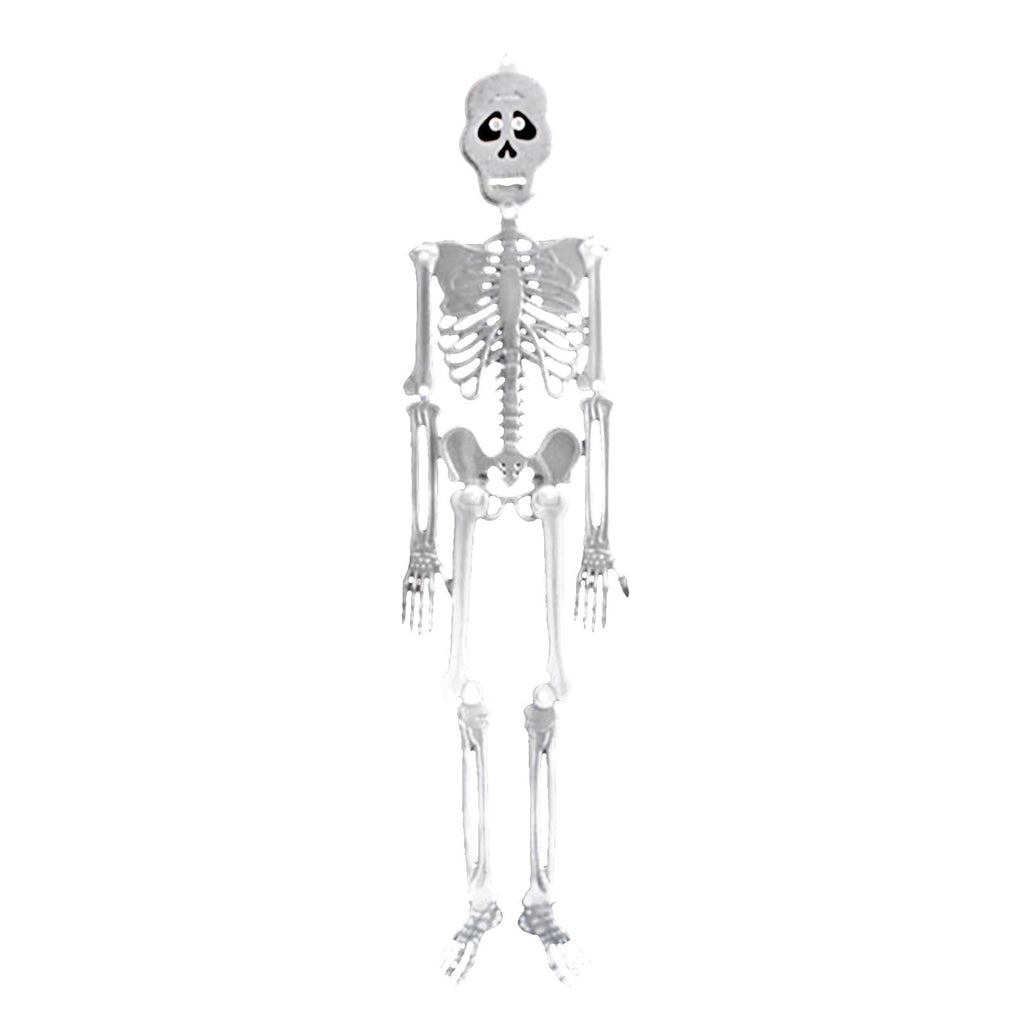 Zatoumnr 4pcs Halloween Small Skeletons Decoration 7.9 Inch Glow in The Dark Plastic Skeletons Figurine Luminous Pose able Mini Skeleton for Halloween Party Favor Decor