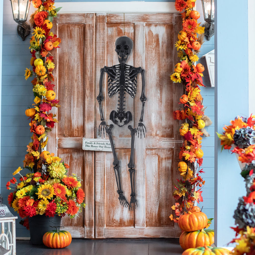 Cixusio 5.4Ft/165cm Halloween Skeleton Full Body Life Size Human Bones with Movable Joints for Indoor Outdoor Haunted House Party Halloween Props Decorations