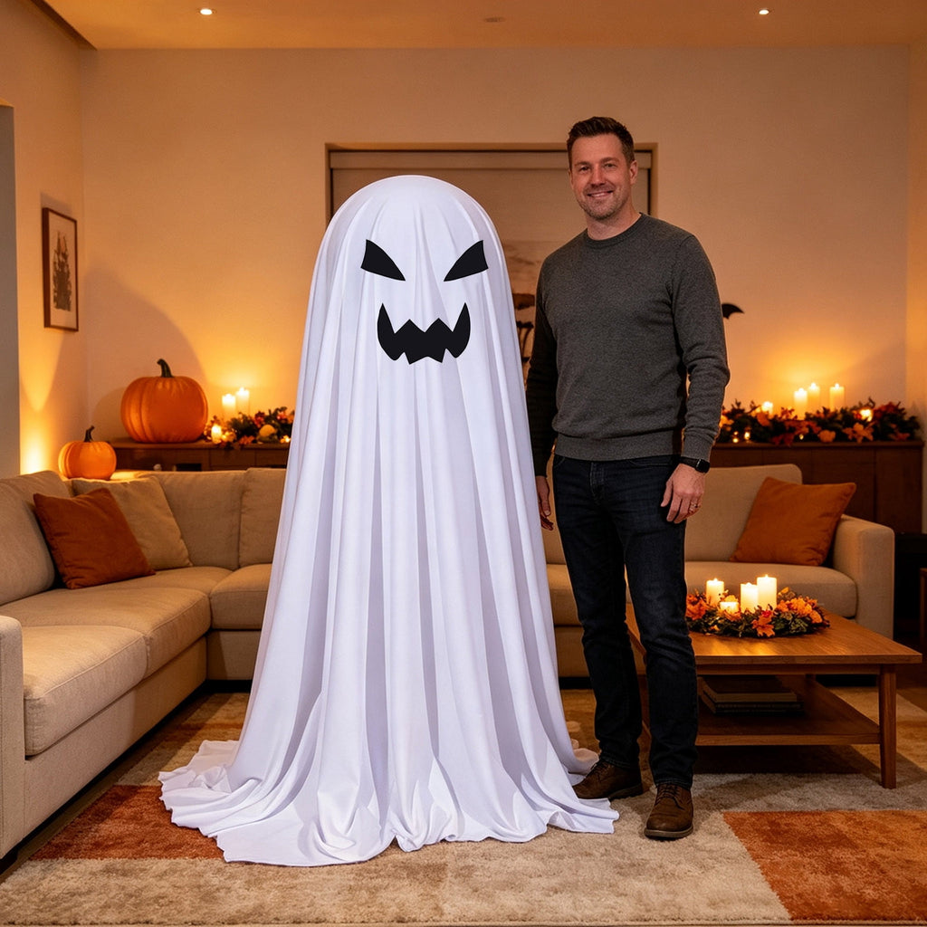 Aurorax Early Halloween Decorations Outdoor,Ghost Halloween Decoration 2 ft Realistic Waterproof Ghost Decor for Front Porch Yards Gardens Lawn Black