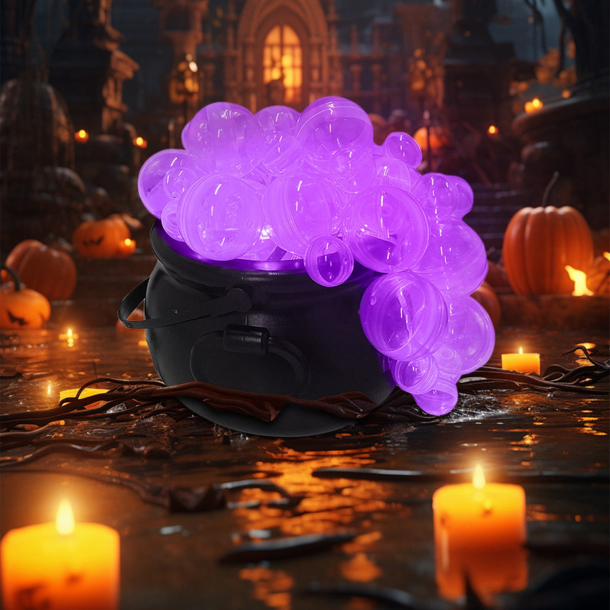 Muecwrye Halloween Decorations Outdoor, Halloween Clearance! Halloween Witches Cauldron on Tripod with Lights, DIY Bubbling Cauldron Set Decor for Home Porch Outside, Halloween Party Supplies