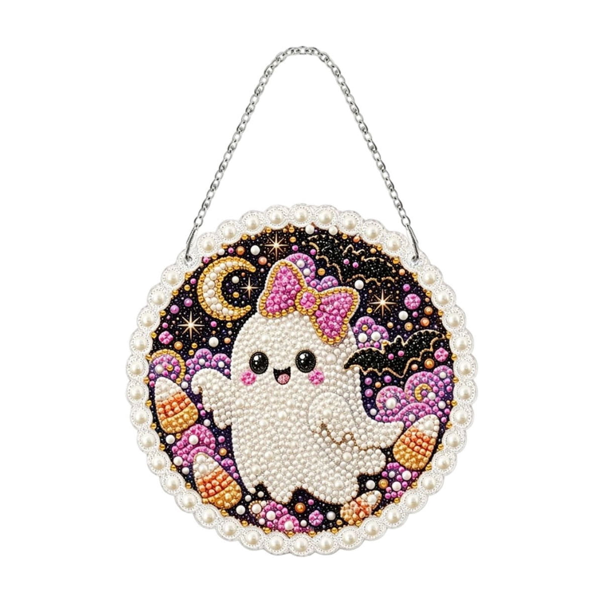 AuroraX Halloween Ghost Decor Outdoor Halloween Decoration Courtyard Tabletop Desktop Haunted Halloween Decoration for Yard Garden Pink