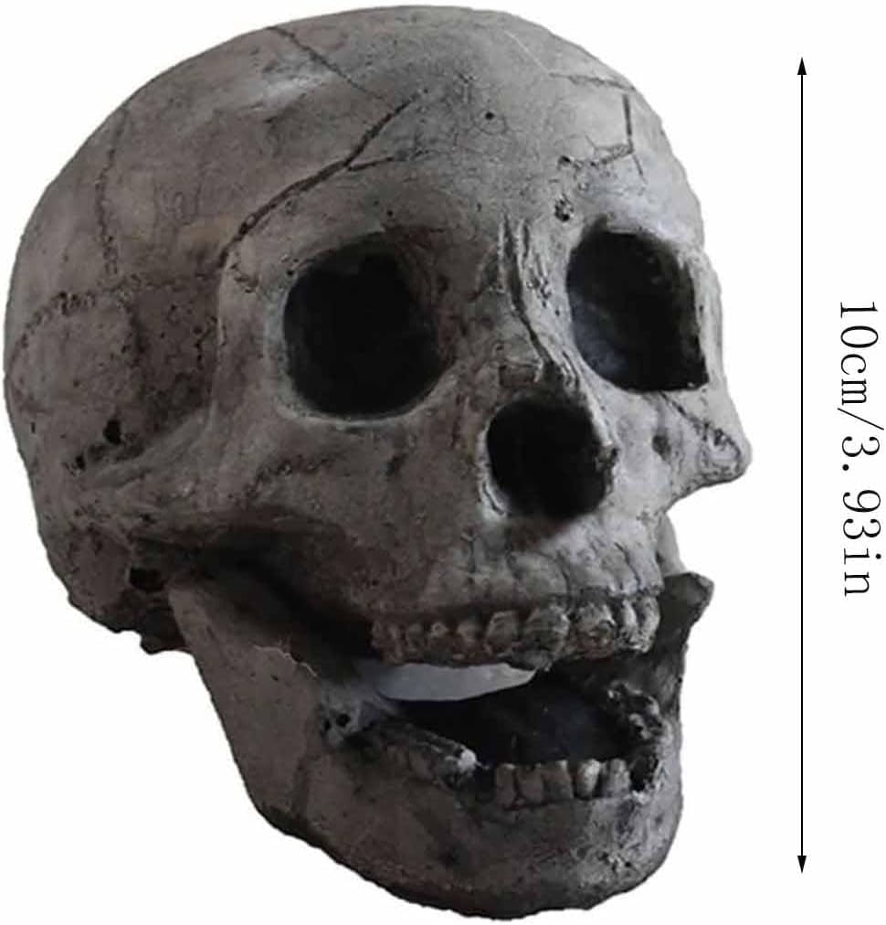 XGFHYJEH Halloween Fire Pit Skull Decoration, Reusable Fireproof Human Skull Gas Log for Indoor Outdoor Fireplaces Bonfire, Ceramic Simulation Halloween Skull Props, Halloween Horror Skulls Decor