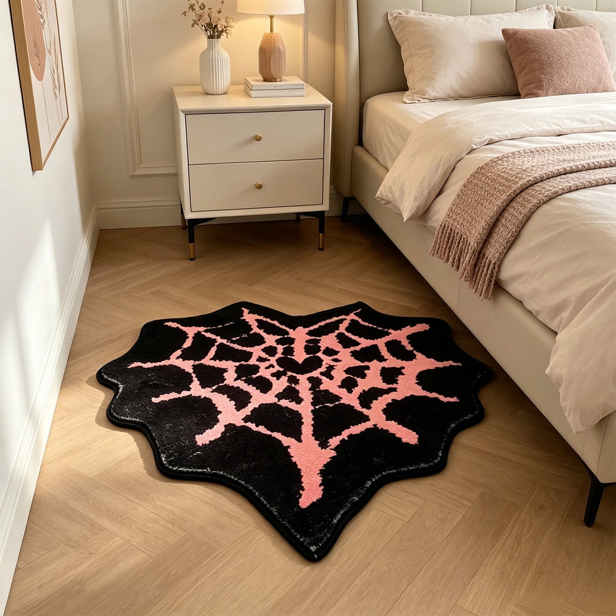 Halloween Decor White Ghost Rug 24x16 inches, Handmade Tufted Fluffy Aesthetic Area Rugs, Cute Soft Cool Non Slip Floor Carpet Bath mat, Living Room, Bathroom, playroom, Kitchen