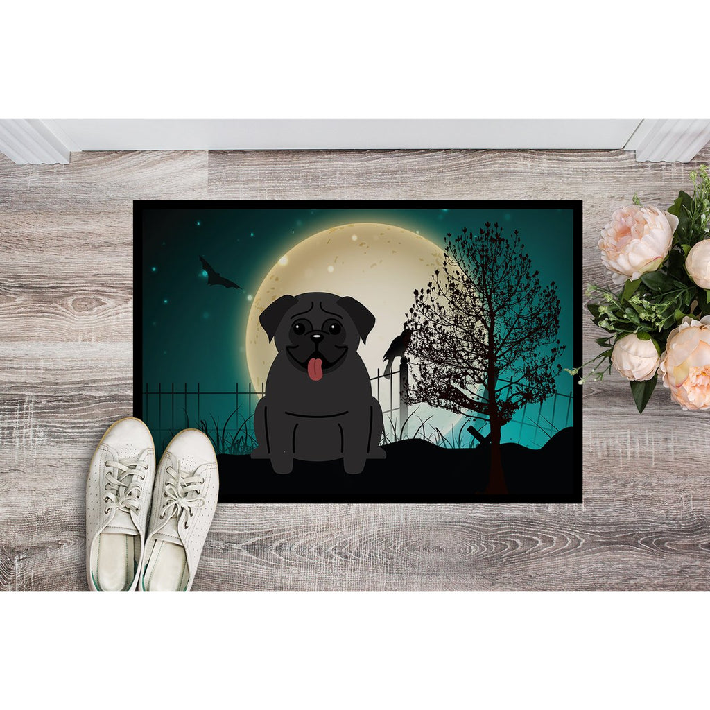 Carolines Treasures BB2194MAT Halloween Scary Pug Cream Indoor or Outdoor Mat, 18 x 0.25 x 27 in.