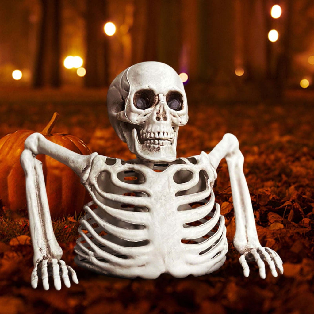 Diceymbol Halloween Ground-Breaking Skeleton Bust Spooky Decor for Patio Yard Home Halloween Home Decorations 10 Inch