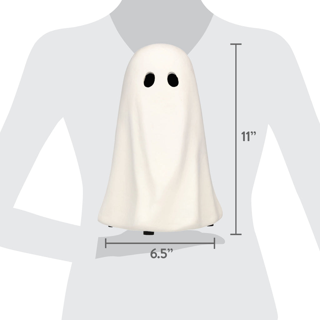 Paper Mache Ghost Decoration, Black, 10.9", Halloween by Way To Celebrate