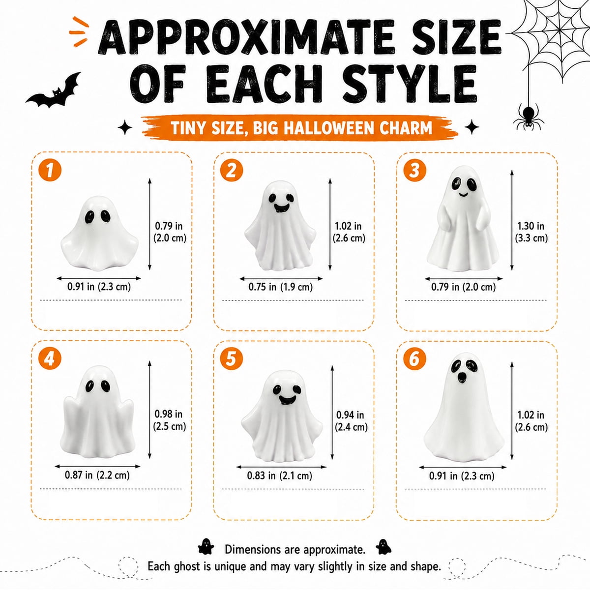 Mini Ghosts Figurines,Tiny Halloween Miniatures for Spooky Tiered Tray Decor,Home Tabletop Shelf Centerpieces,Party Favors Gift,60 Pcs