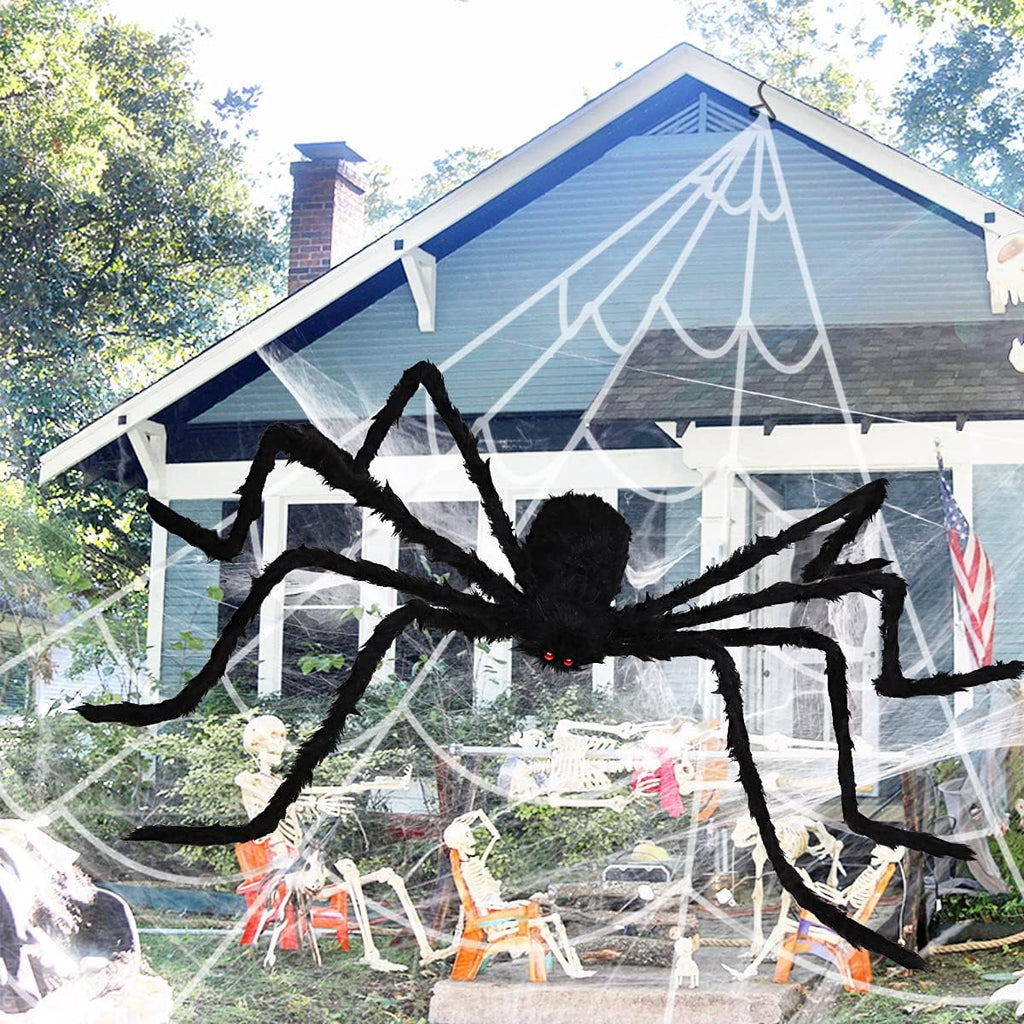 Ayieyill 79 In Giant Spider Halloween Decorations Outdoor, Scary Large Spider for Halloween Yard Decorations, Haunted House Props, 1pc