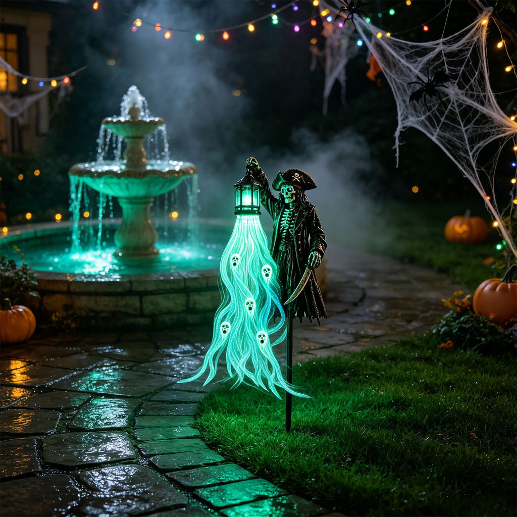 Solar Halloween Metal Moon Black Cat Garden Stake with LED Pumpkin Lantern, Light Up Star Bat Yard Decor Stake, Spooky Outdoor Lawn Pathway Halloween Decoration