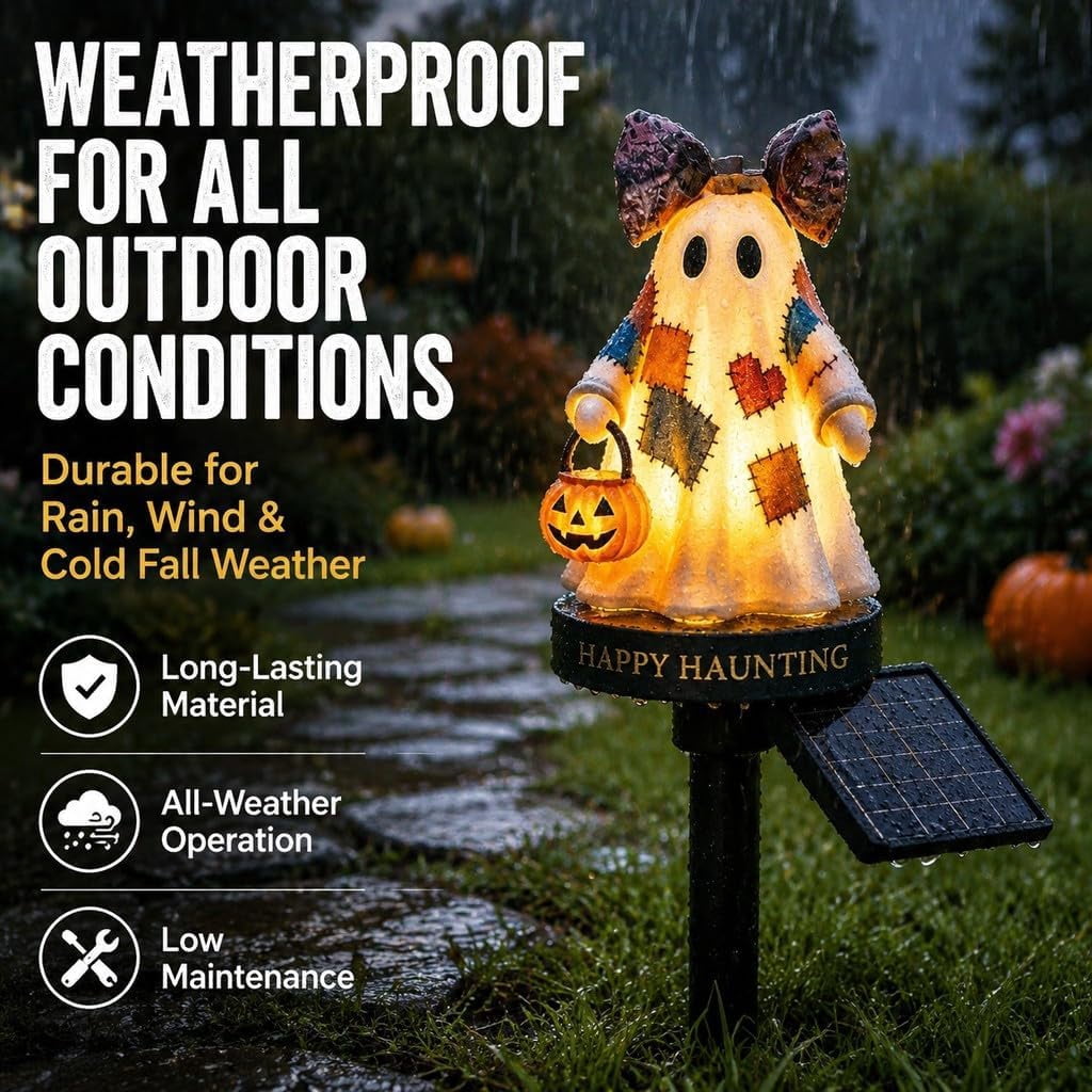 Clearance Halloween Solar Black Cat & Pumpkin Moon Garden Stake Light, Outdoor Waterproof LED Yard Decoration with Crescent Moon, Hanging Jack-o'-Lantern Lantern for Garden, Patio, Walkway, Porch