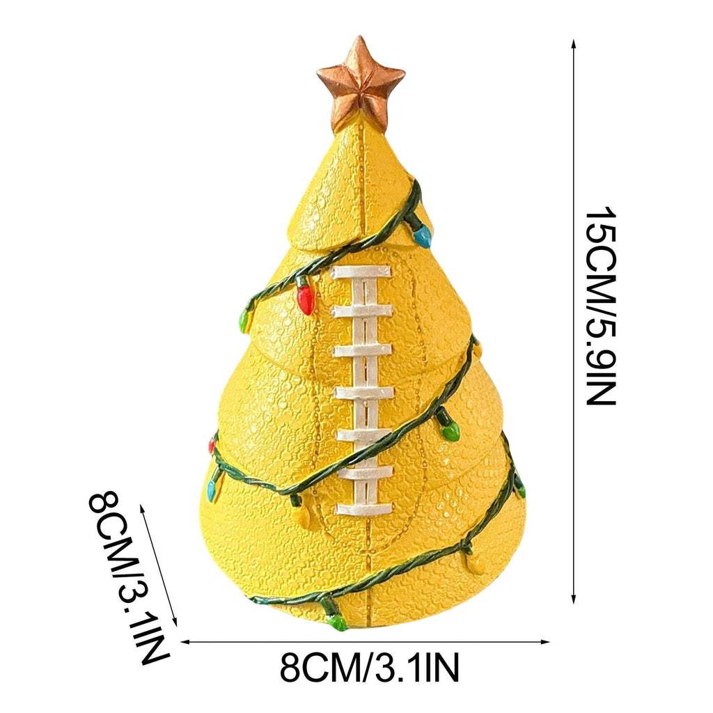 Christmas in july Decorations, Christmas Tree Resin Figurine, Sports Themed Tabletop Decor for Fall Thanksgiving Summerween, Unique Holiday Gift
