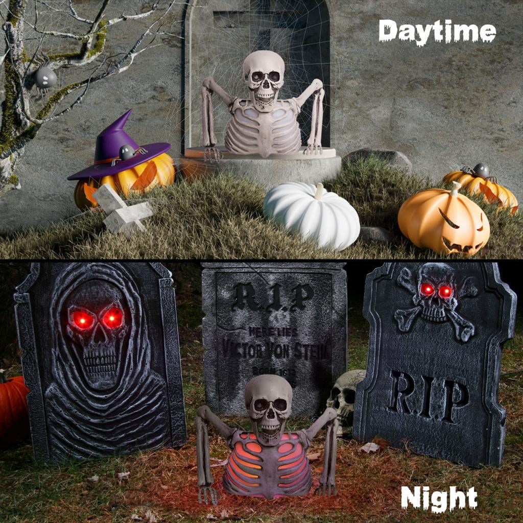 Presence 10 inch Halloween Colorful Groundbreaker Skeleton, Different Light Colors,Halloween Decorations