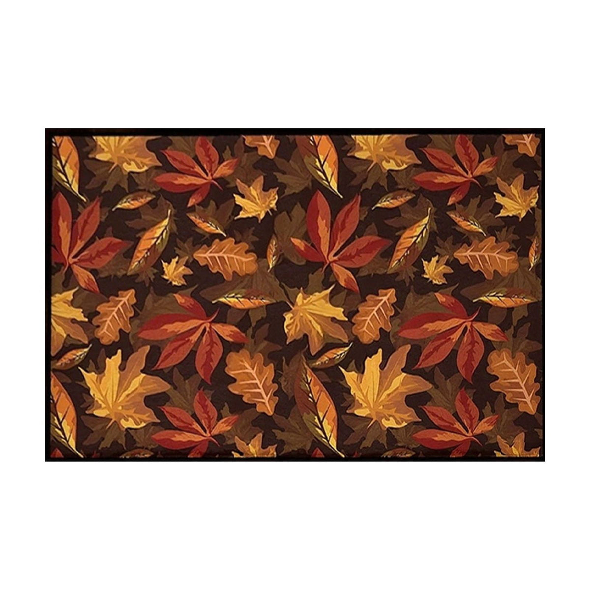 Uxgjfwu Halloween Thanksgiving Doormat 18x30 Inch Non-Slip Fall Decor Pumpkin Maple Leaves Print Front Door Kitchen Entryway Rug for Indoor Outdoor Use