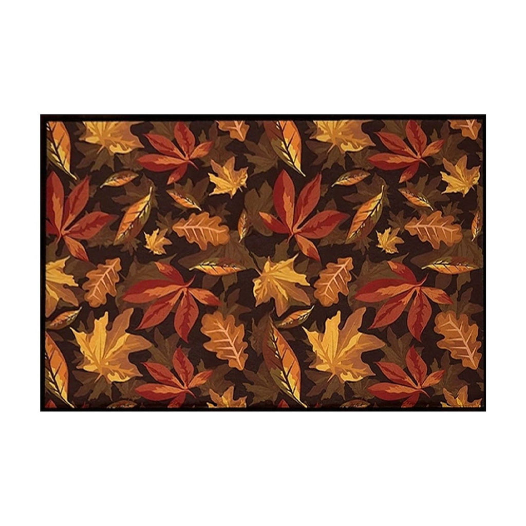 Twfbrm Fall Welcome Doormat, Fall Decorations for Home, 16"x24" Maple Leaves Pattern Floor Mat, Non-Slip Absorbent Entrance Rug Autumn Decorative Front Door Carpet for Thanksgiving Halloween