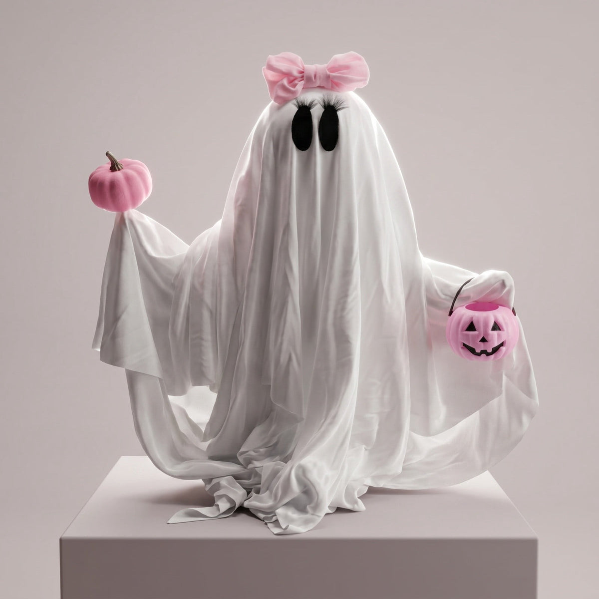 AuroraX Halloween Ghost Decor Outdoor Halloween Decoration Courtyard Tabletop Desktop Haunted Halloween Decoration for Yard Garden Pink