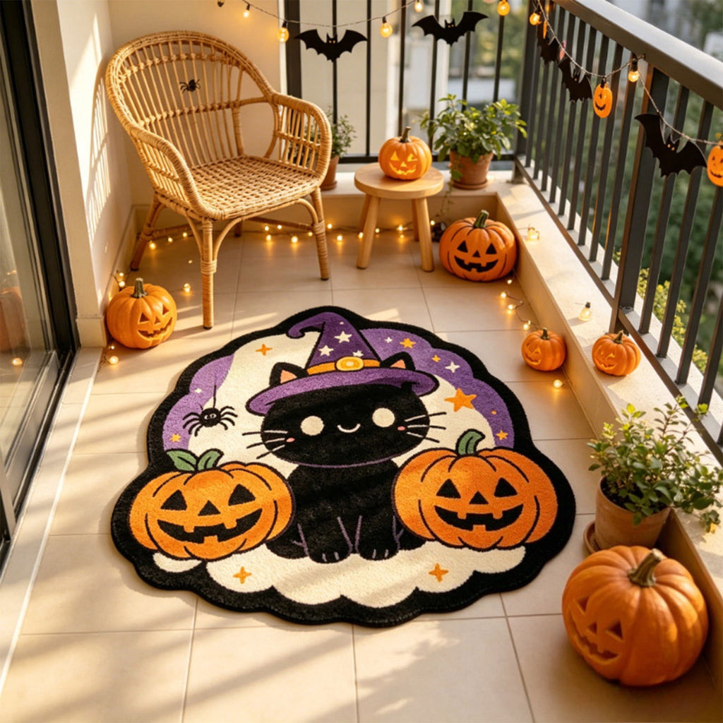 Halloween Door Mat Pumpkin Shaped Non-Absorbent Skidproof Mat 15.75x23.62in Polyester Skidproof & Weather Resistant for Front Door Porch Indoor Outdoor Halloween Door Mat by MPOISVA
