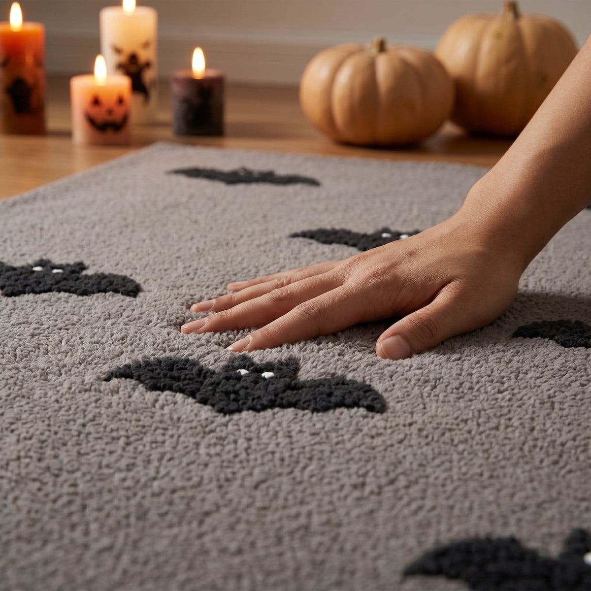 Halloween Thanksgiving Pumpkin Doormat 24x16 Inch, Simple Fall Farmhouse Entrance Mat for Front Porch Patio Home Decor