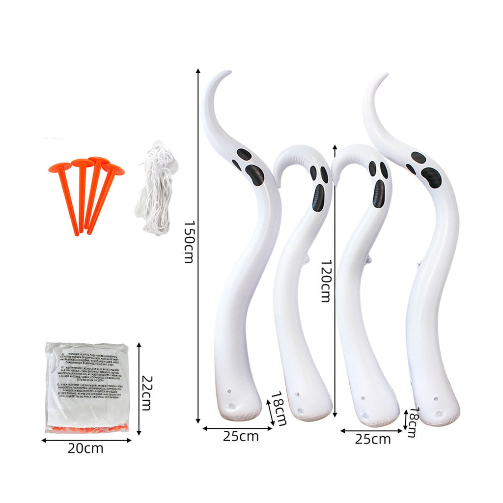 4Pack Halloween Decoration Inflatable Ghost,Scary Giant Inflatable Ghost Outdoor Decoration for Halloween Garden Haunted House,Funny Twisted Ghost Trick or Treat Party Props
