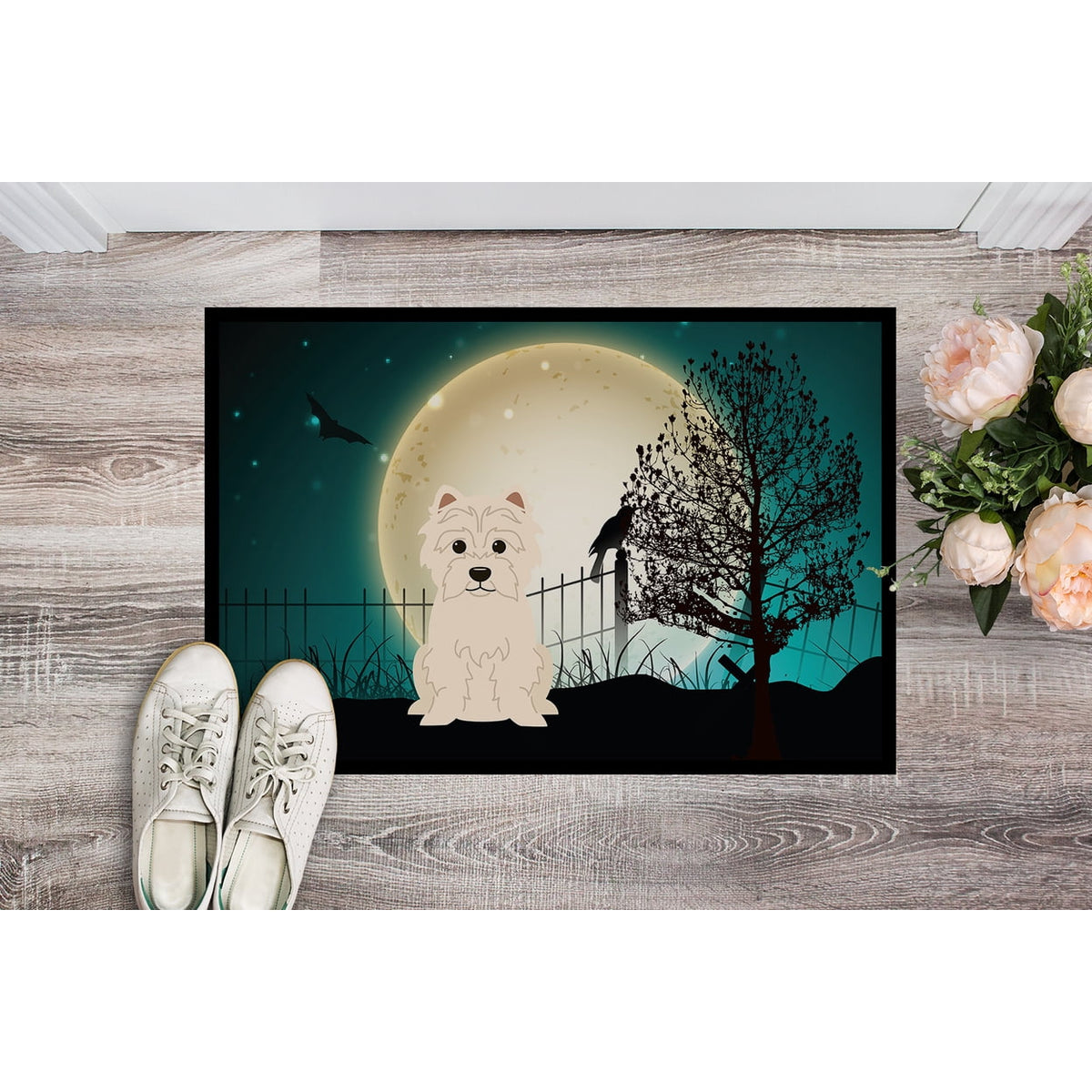 Carolines Treasures BB2232MAT Halloween Scary Westie Indoor or Outdoor Mat, 18 x 0.25 x 27 in.