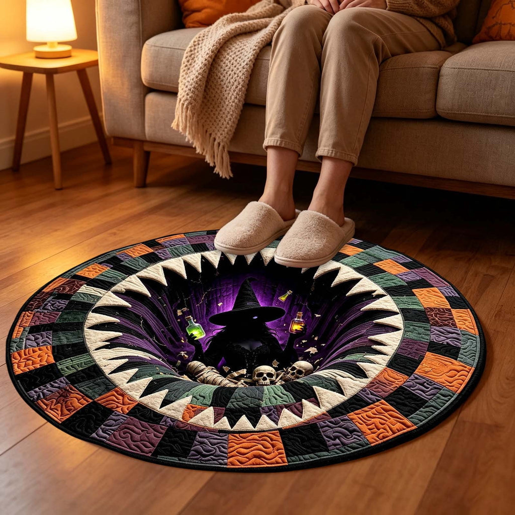 Win s Way 3D Illusion Round Halloween Rug Optical Illusion Doormat Non- Washable Entryway Decor Spooky Fall Front Door Mat for Party Decoration Available in 15.8/23.6/31.5 Inch