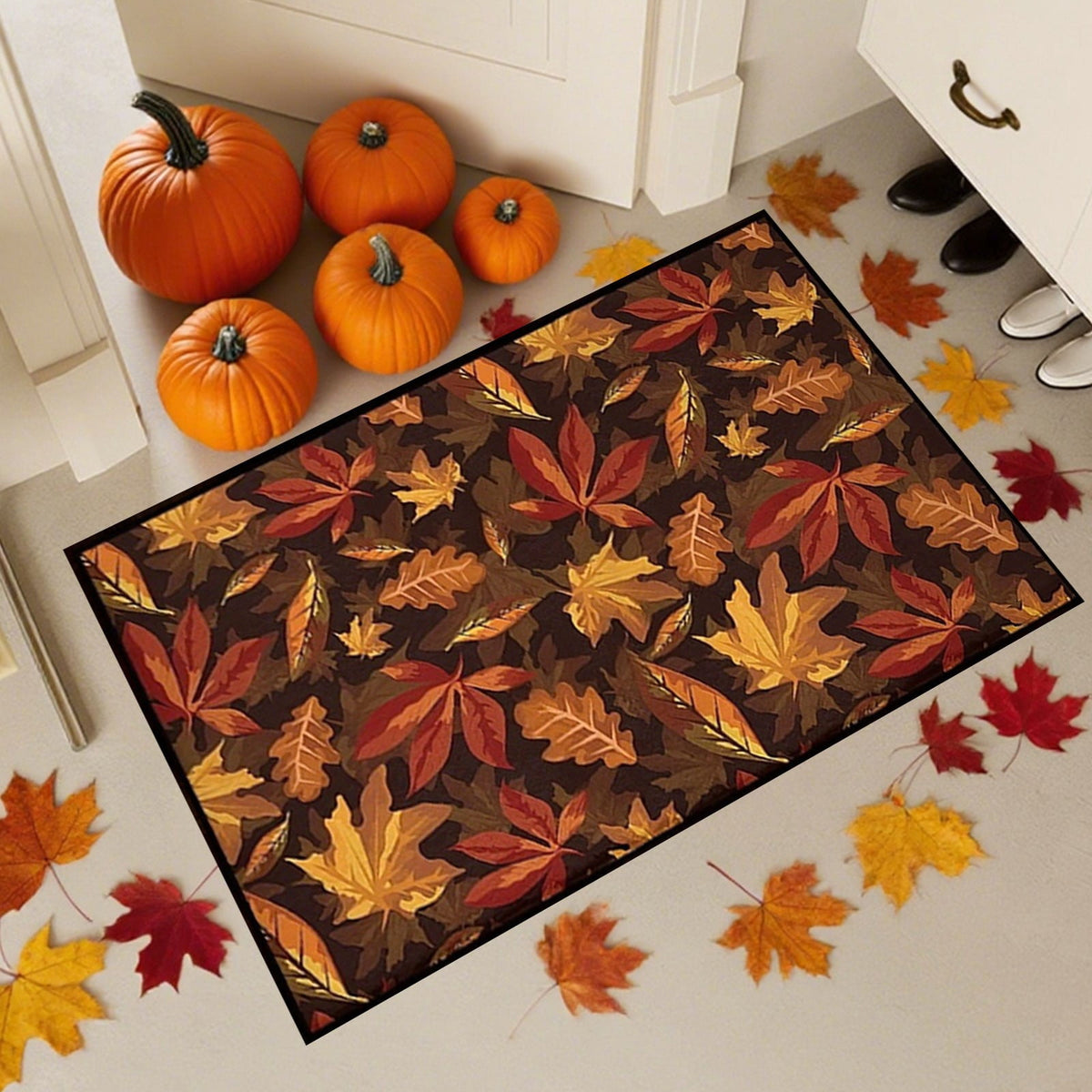 Autumn Door Mat for Entryway, 16x24 Inch, Fall-Themed Floor Doormat for Home Decor, Non-Slip Rug Mat for Living Room, Kitchen, Bedroom, Gifts for Fall Lovers (E)