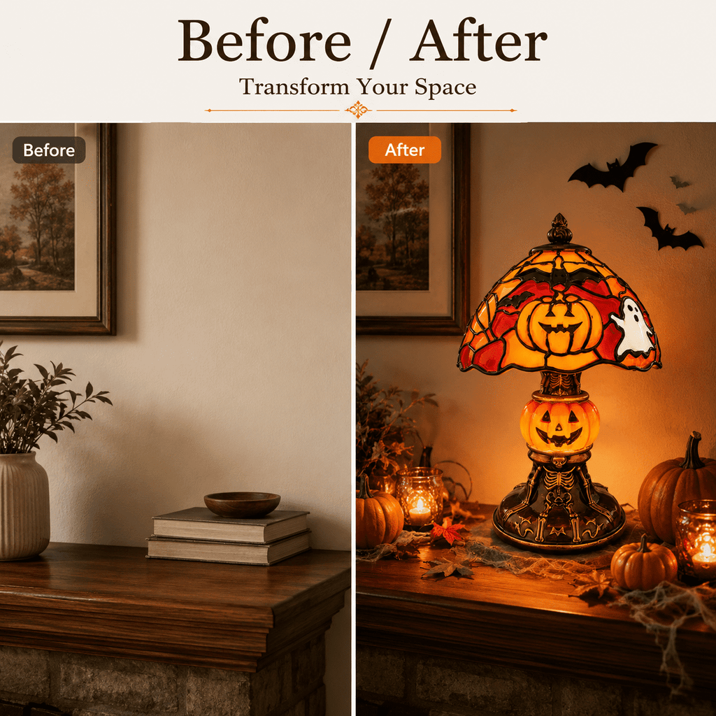 Diceymbol 11.81 Inch Halloween Ghost Night Light, Witch Hat Ghost Lamp with Jack O Lantern, Halloween Decorations Indoor for Table Mantel Party Decor