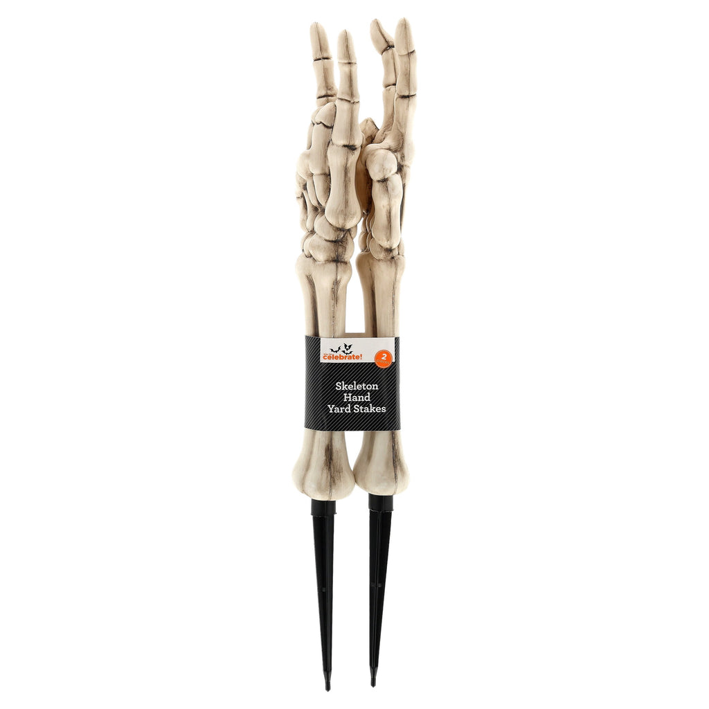Skeleton Hand Yard Stakes Outdoor Decoration, White, 18.1", 2 Count, Halloween by Way To Celebrate