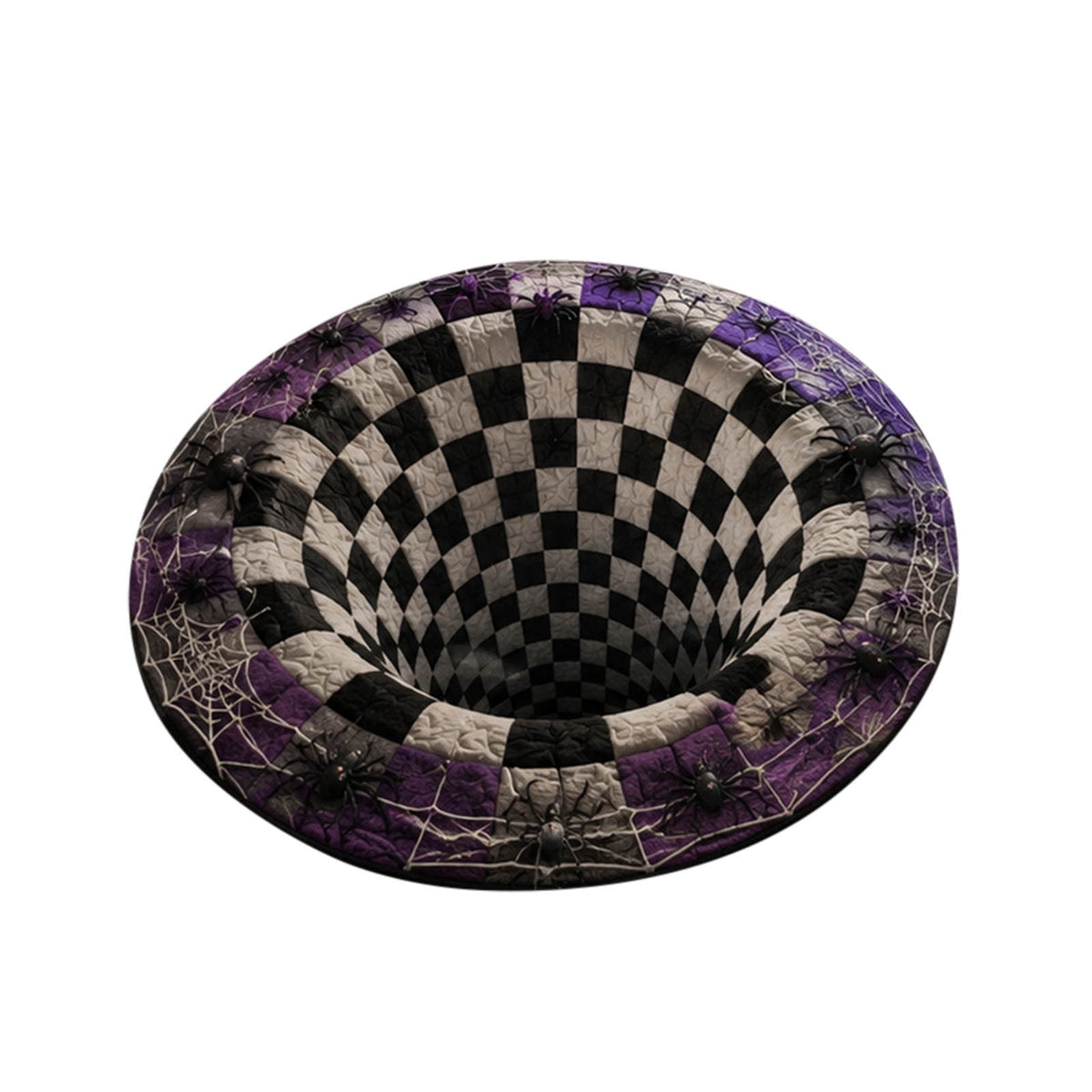 Win s Way 3D Illusion Round Halloween Rug Optical Illusion Doormat Non- Washable Entryway Decor Spooky Fall Front Door Mat for Party Decoration Available in 15.8/23.6/31.5 Inch