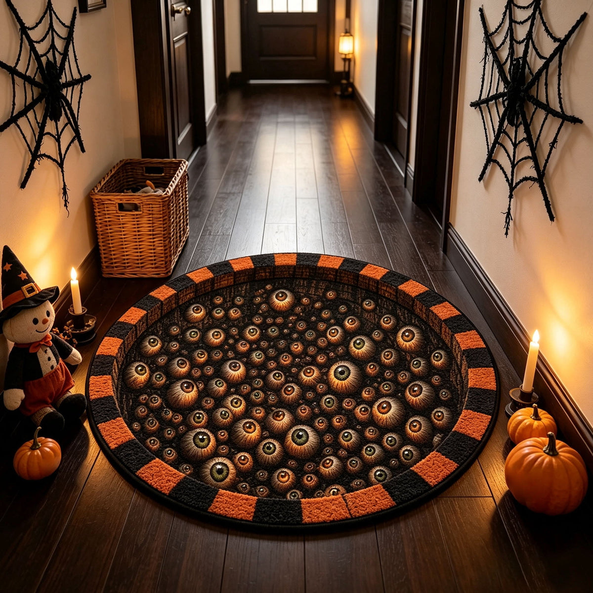 Halloween Ghost Door Mat, Cute Welcome Mat for Front Door Porch Entryway Haunted Outdoor Decor Spooky Decorative Entrance Doormat Non Slip Halloween Rug, 16" x 24"