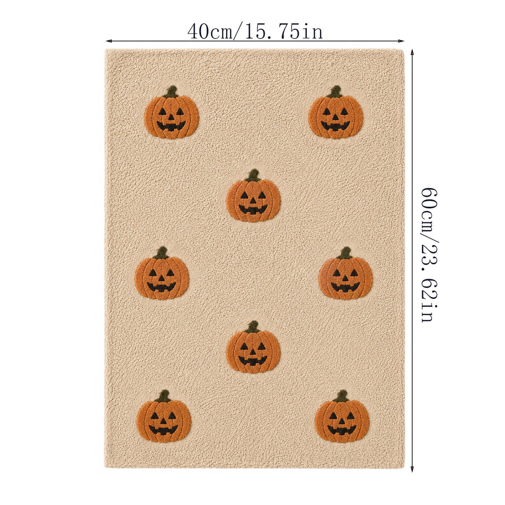 PYURTEP Halloween Door Mat Pumpkin Bat Pattern Entryway Doormats Non-Slip Indoor Outdoor Welcome Mat for Halloween Decor