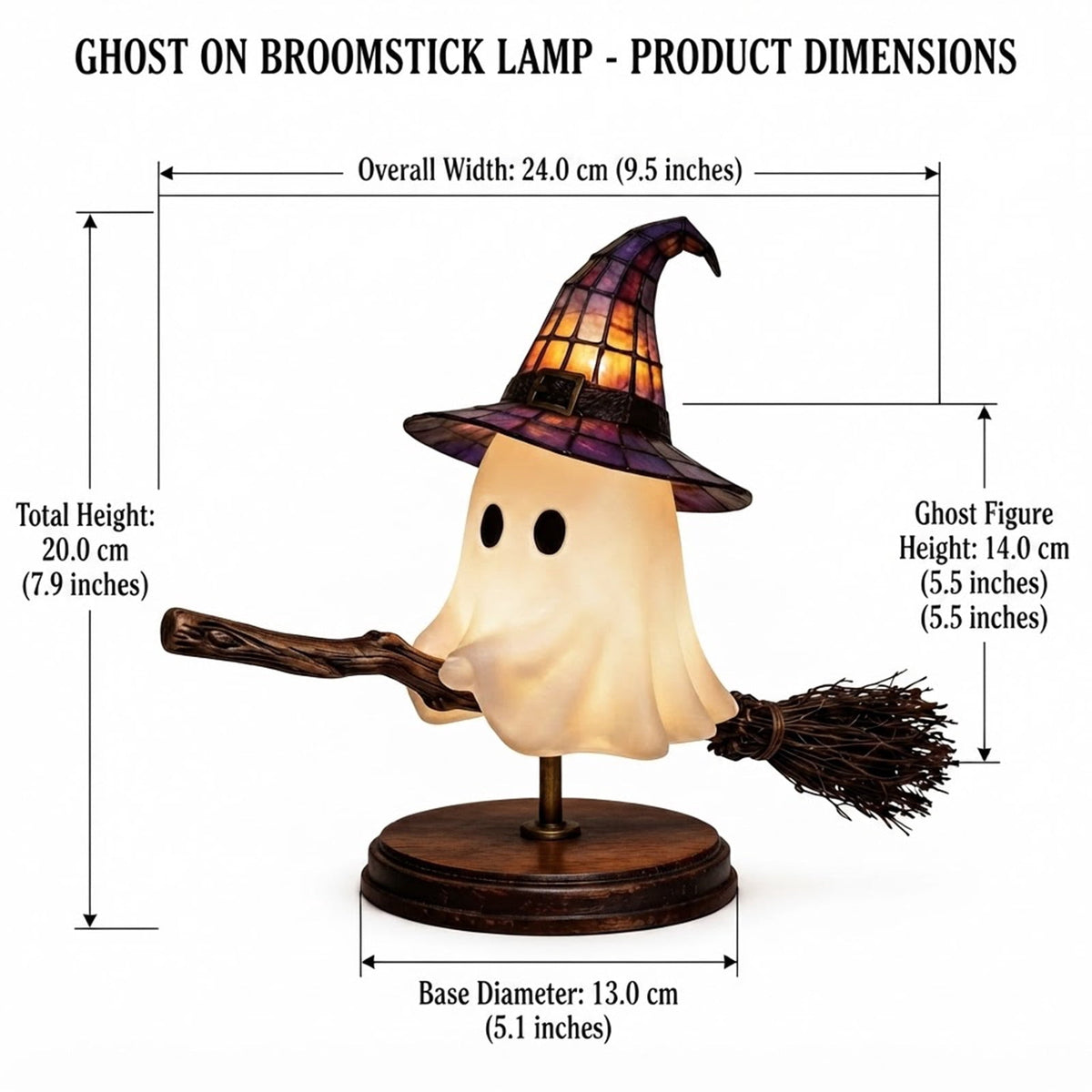 BZPIZ Witch Hat Lamp Handcrafted Retro Resin Stained Witch Hat Desk Lamp Halloween Home Decor Gothic Wizard Hats Night Light for Bedroom & Bookshelf