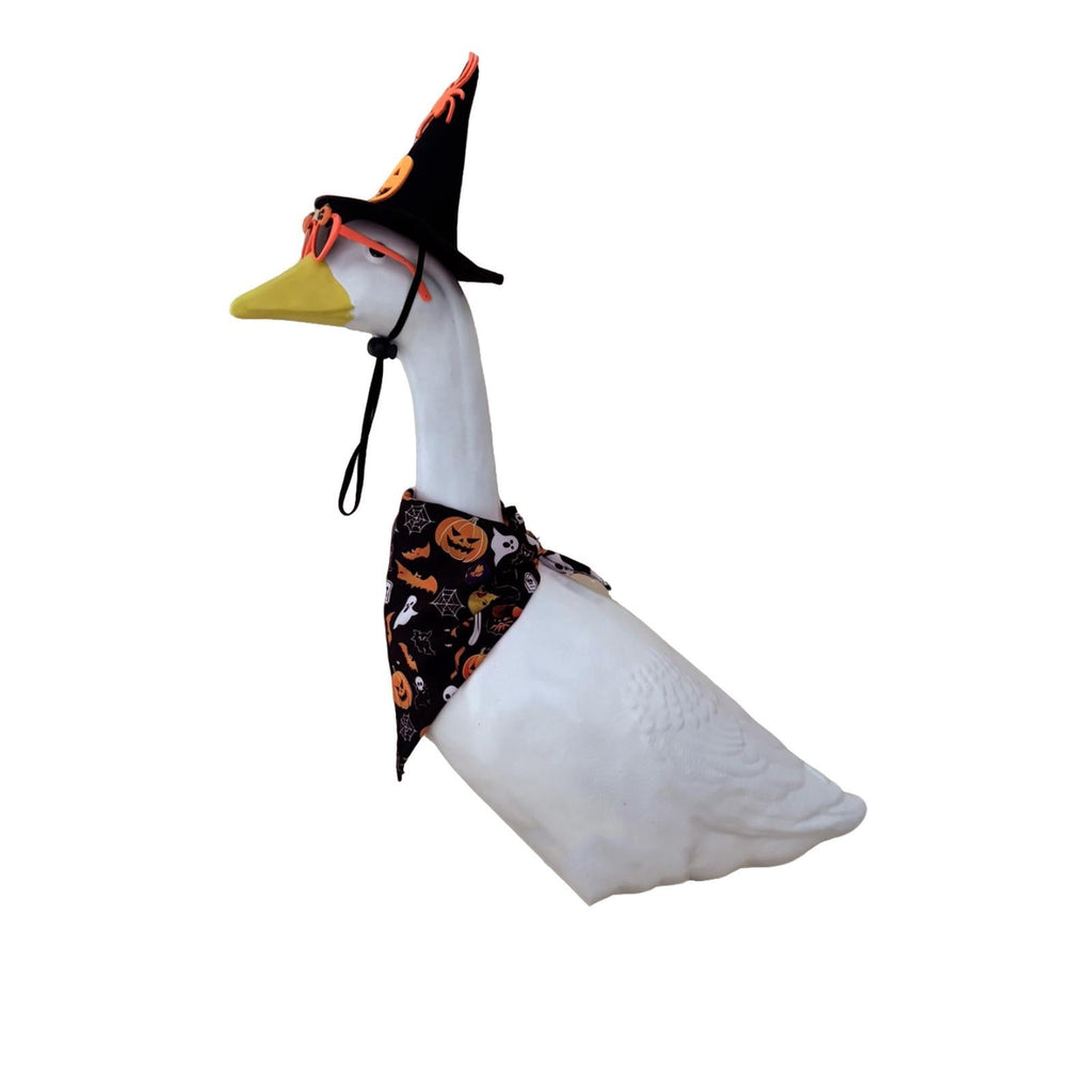 Halloween Garden Porch Decor, Porch Goose Outfits Halloween, 23 Inch Porch Goose Outfits, Witch Dress and Hat Set, Fits 23X11X26 Inch Standing Plush Goose for Front Porch Lawn