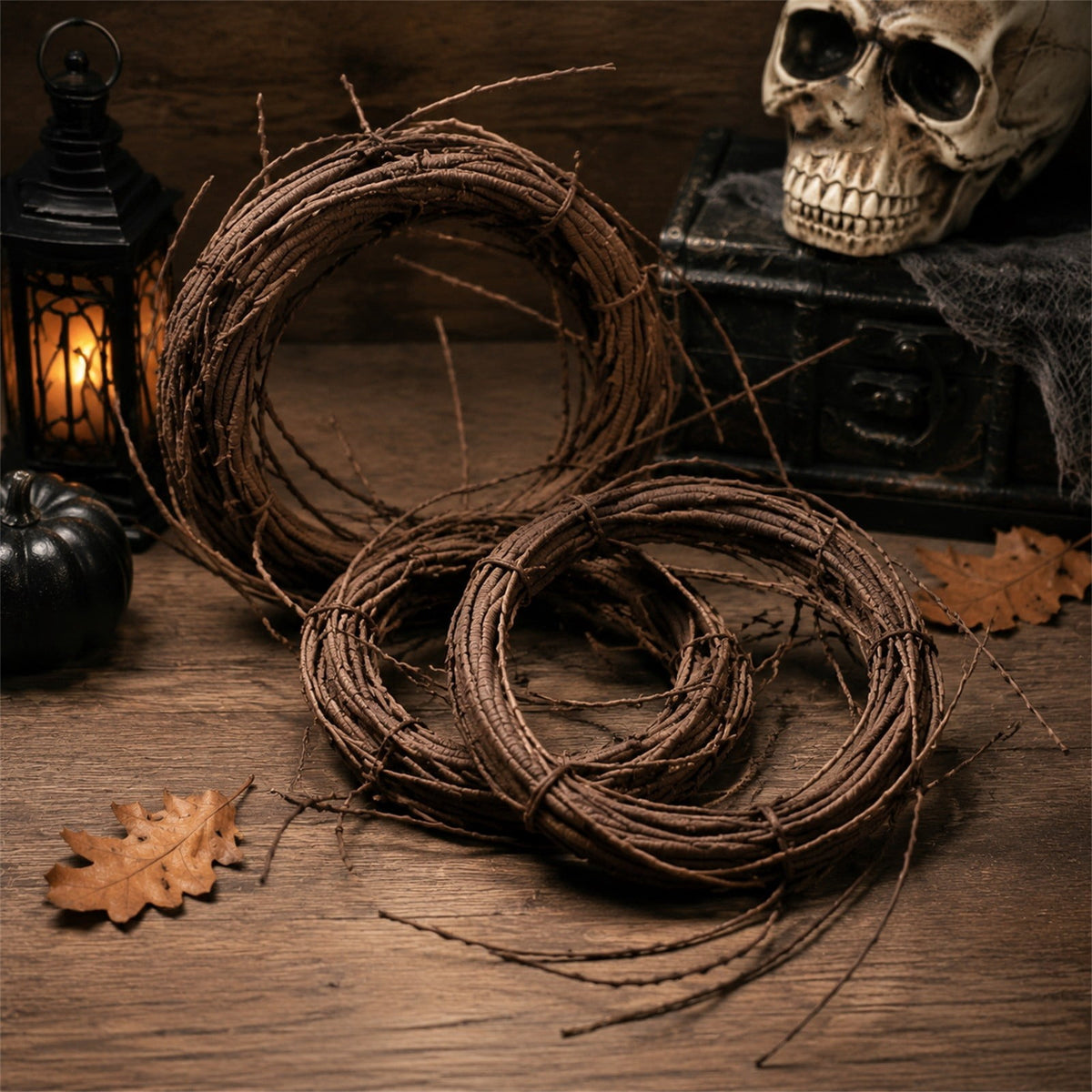 BiFandian Artificial Flexible Tree Branch, Brown Faux Garland Twig Rattan Decoration for Home Wall Fireplace, Halloween Decorations Indoor Outdoor Wreaths for Mantel, Staircase, Doorway