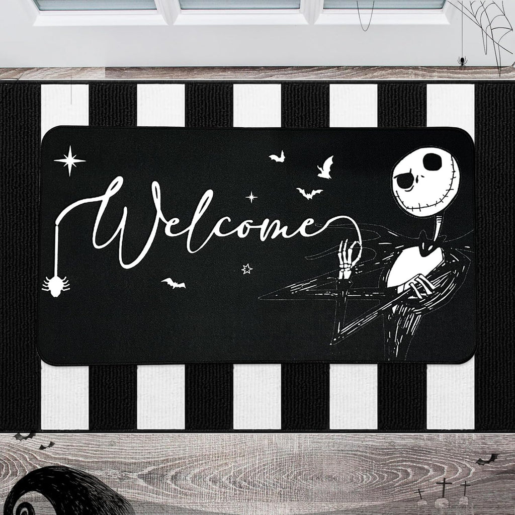 Jack Skeleton Door Mat 30x17 inch, Nightmare Christmas Welcome Doormat, Nightmare Christmas Gfits, Nightmare Christmas Decor