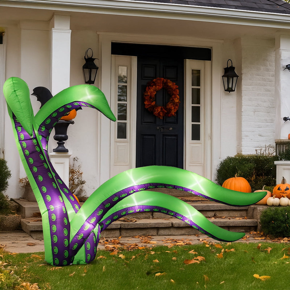 Ktaxon 7' Halloween Inflatables Decoration,Octopus Tentacle 2Pcs Blow up Decoration Octopus Legs w/ Build-in LEDs