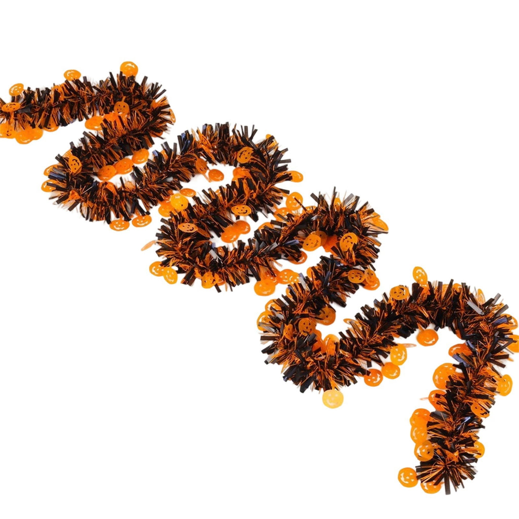 Halloween Artificial Maple Leaf Pumpkin Vine with LED Lights 67-71 Inch Lighted Fall Foliage Garland for Home Halloween Holiday Party Decor