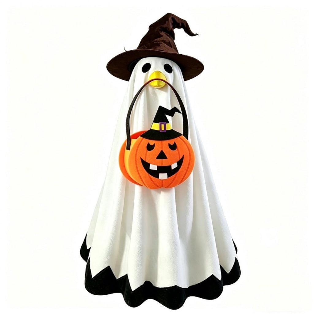 Halloween Garden Porch Decor, Porch Goose Outfits Halloween, 23 Inch Porch Goose Outfits, Witch Dress and Hat Set, Fits 23X11X26 Inch Standing Plush Goose for Front Porch Lawn