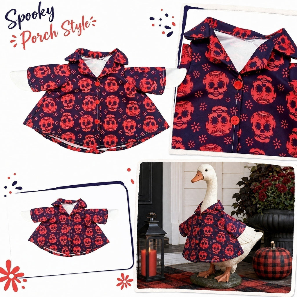 Halloween Garden Porch Decor, Porch Goose Outfits Halloween, 23 Inch Porch Goose Outfits, Witch Dress and Hat Set, Fits 23X11X26 Inch Standing Plush Goose for Front Porch Lawn