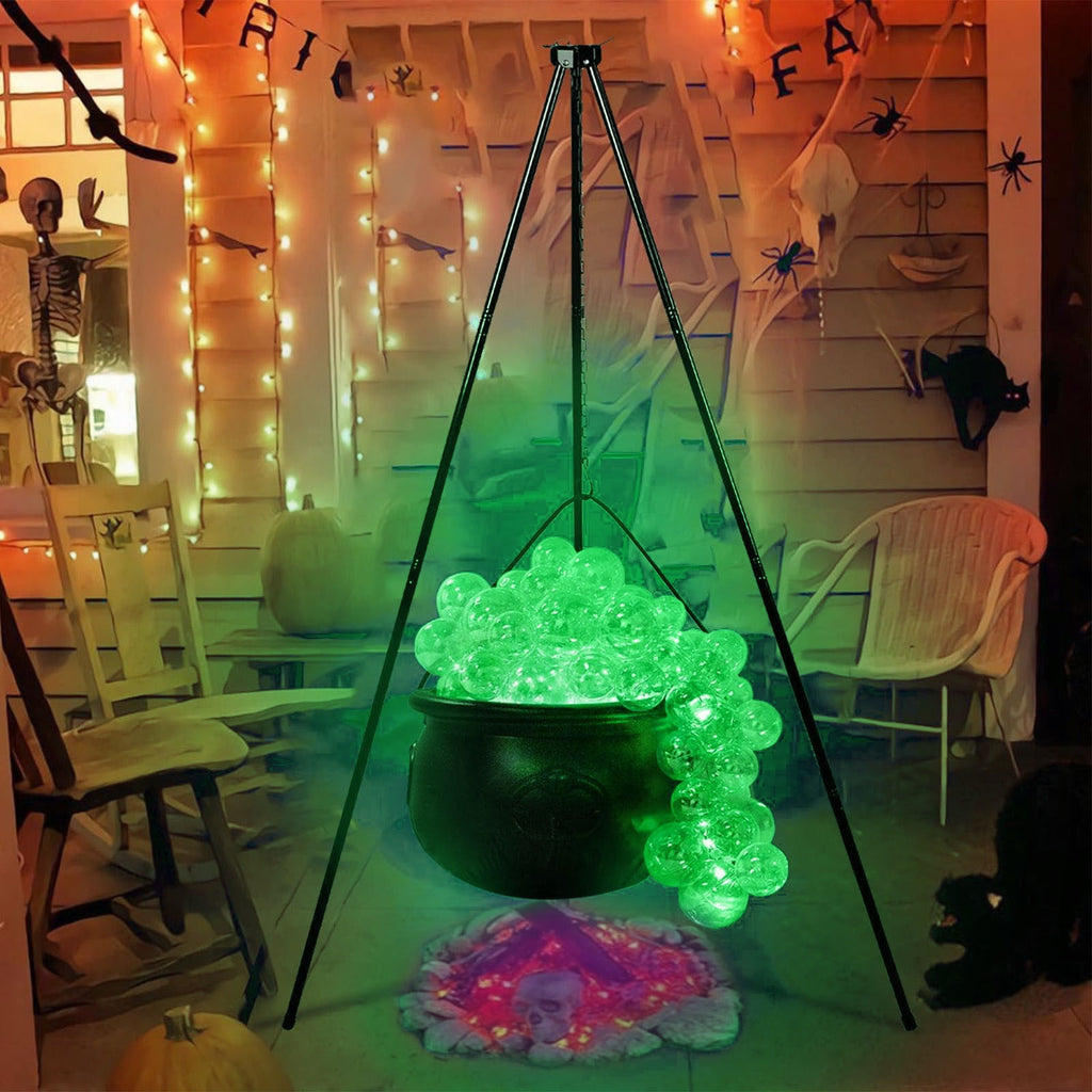 Muecwrye Halloween Decorations Outdoor, Halloween Clearance! Halloween Witches Cauldron on Tripod with Lights, DIY Bubbling Cauldron Set Decor for Home Porch Outside, Halloween Party Supplies