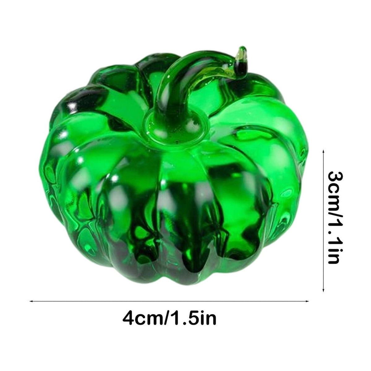 Fall Decor Mini Blue Hand Blown Glass Pumpkin Figurine Transparent Crystal Pumpkin with Green Stem Art Glass Fruit Tabletop Decor for Home Office Shelf Thanksgiving Halloween Gift