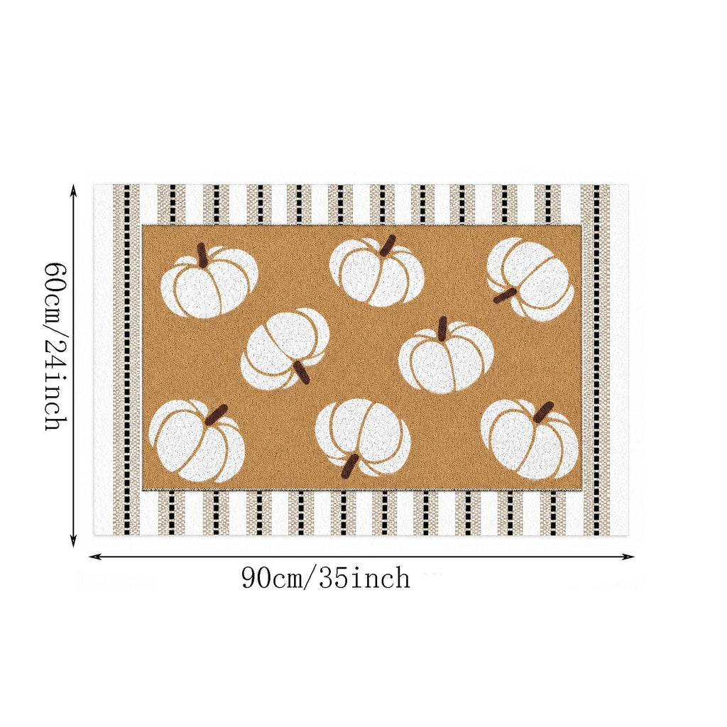 Halloween Dog Door Mat 16x24", Golden Retriever Ghost Pumpkin Welcome Rug for Porch, Halloween Outdoor Decorations
