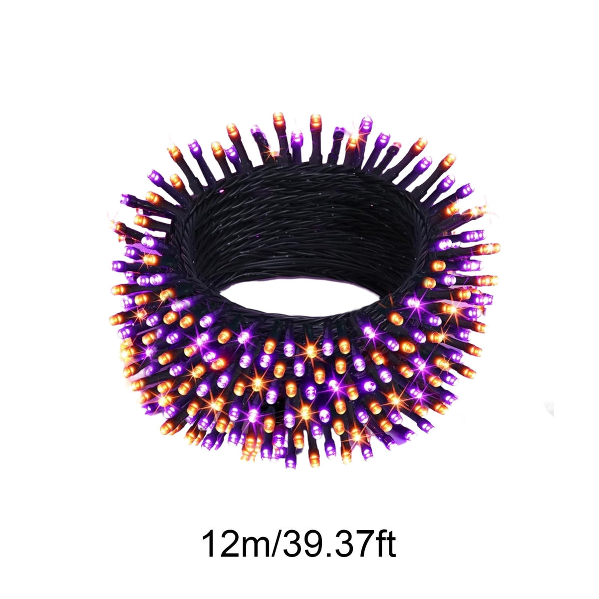 Halloween String Lights, 39Ft 100 LED Orange Purple Outdoor Waterproof Plug in Fairy Lights with 8 Modes for Yard Porch Window Mantel Party Decor