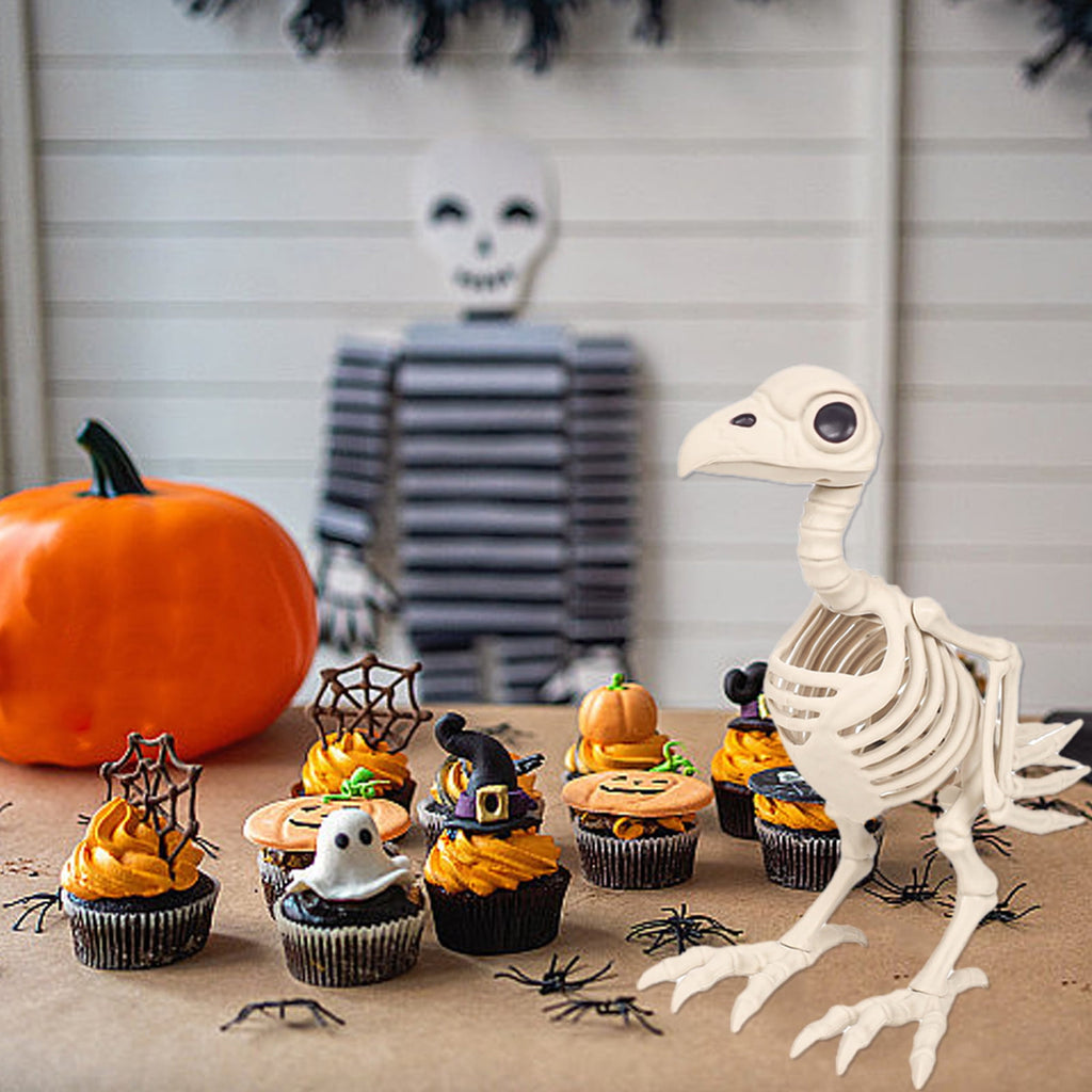 Suncoda Halloween Skeleton Decorations, 13 Different Animal Skeletons Halloween Decorations, Horror Simulation Animals Skeleton Ornaments Bar Decoration, Halloween Gifts