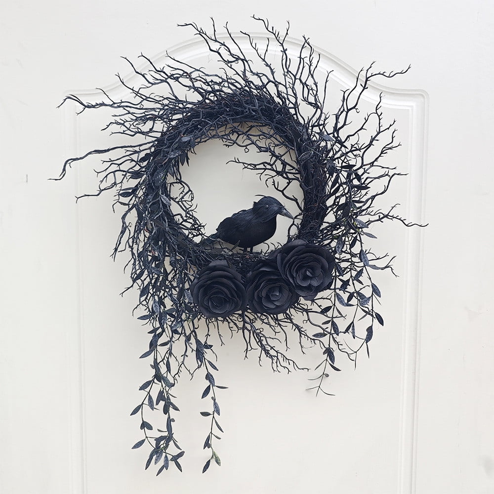 sruoe Halloween Decor, Halloween Decoration Indoor, Artificial Wreaths, Halloween Decoration Outdoor, Halloween Decoration, Halloween Wreath with LED, HHalloween Wreath for Home, Window Decor