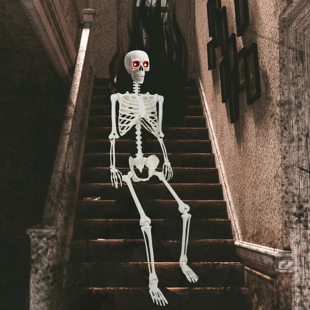 Yedigre 5.4FT HalloweenSkeleton Decor, Movable Joints Realistic Full Body Bones Skeleton Prop, No Light