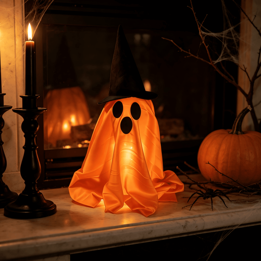 Halloween Decorations Indoor Light Up Ghosts with Bow, Easy to Assemble Light Up Spooky Ghosts Decoration Halloween Party Decorations for Porch Yard Mantel Home