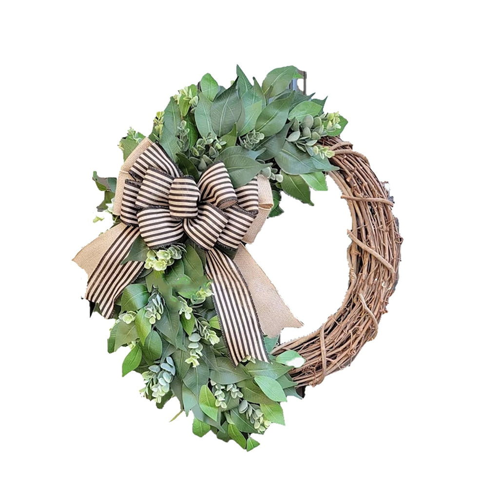 Under $15! Wreaths for front Door Kingtowag Artificial Floral Wreath, Simulation Plant Pastoral Style Door Hanging Decoration Poppy Fruit, Greenery Wreath for Porch, Window, Home, Farmhouse