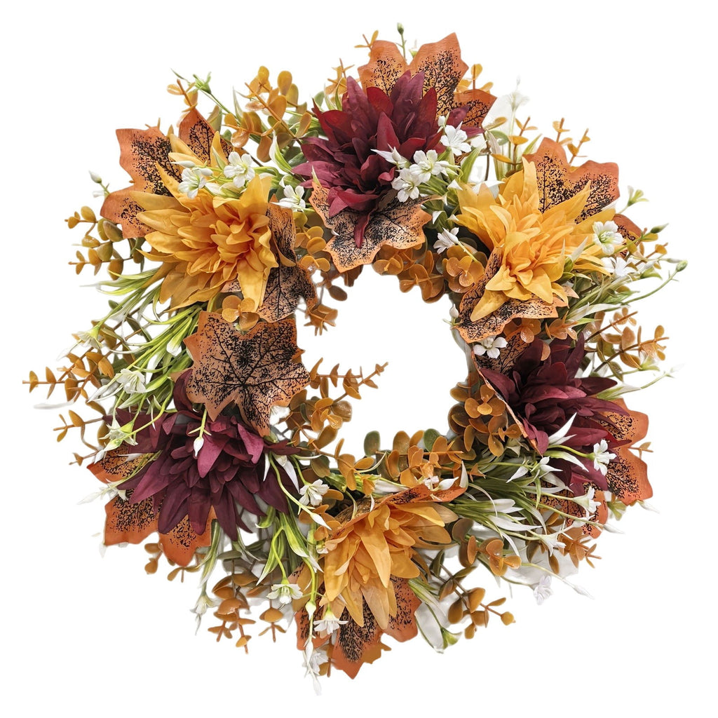 Under $15! Wreaths for front Door Kingtowag Artificial Floral Wreath, Simulation Plant Pastoral Style Door Hanging Decoration Poppy Fruit, Greenery Wreath for Porch, Window, Home, Farmhouse