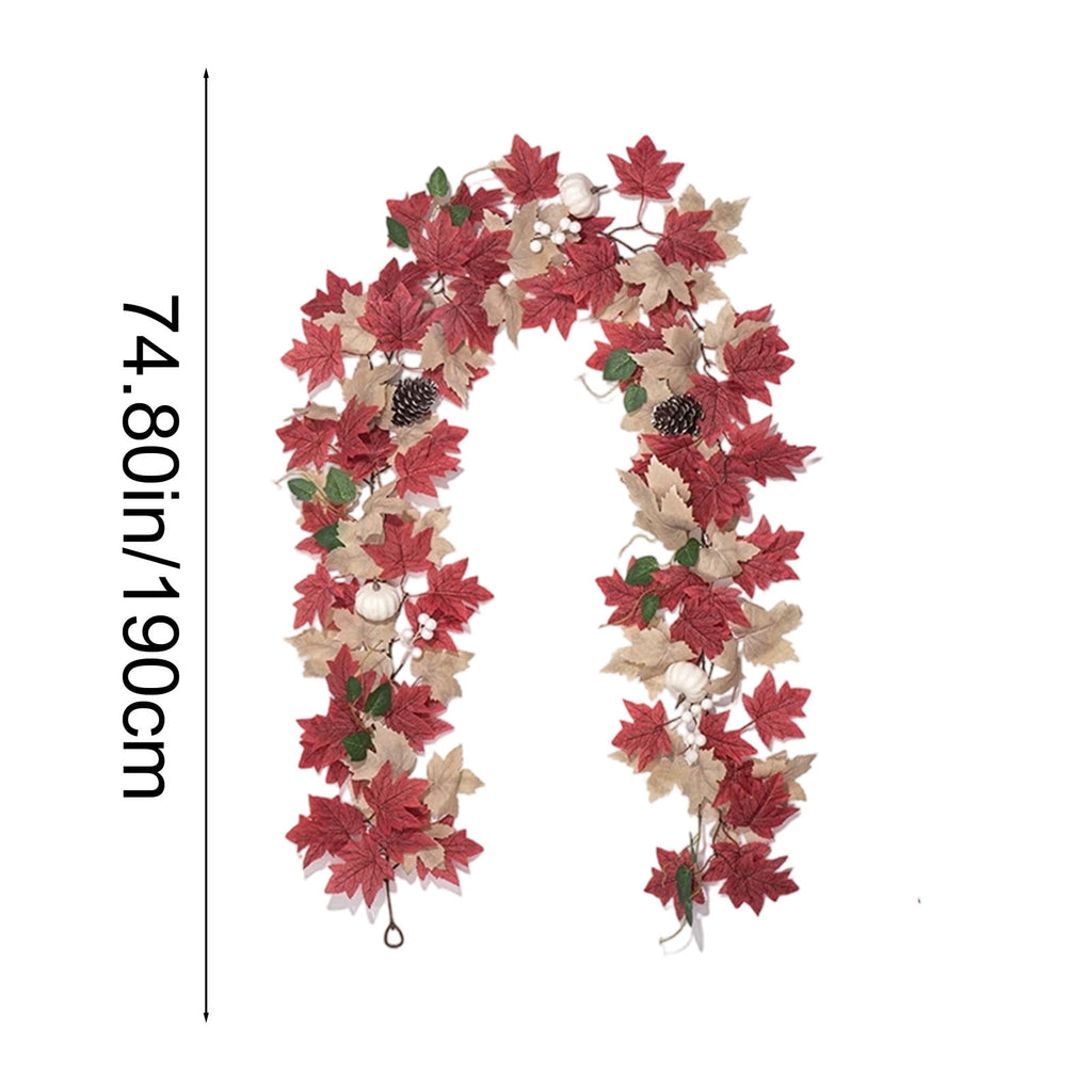 SPOORYYO 2Pcs Fall Maple Leaves Stems for Vase, Artificial Autumn Fake Leaves Decor, Maple Leaf Bushes Shrubs for Thanksgiving Halloween Home Farmhouse Table Centerpiece, 12.99" x 7.87"